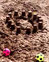 Weston Beach sandcastle